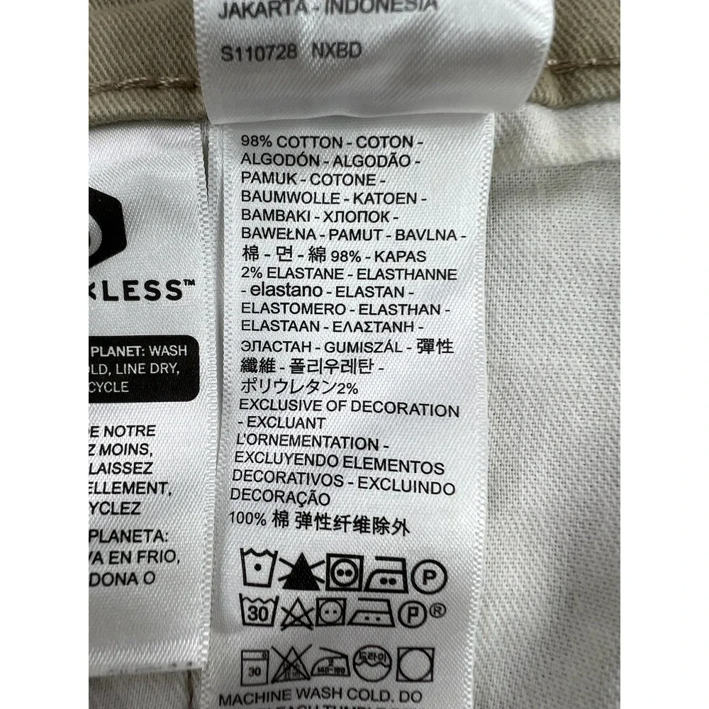 Levis 514 Mens 40x32 Beige Regular Straight Stretch Denim Jeans Light Wash